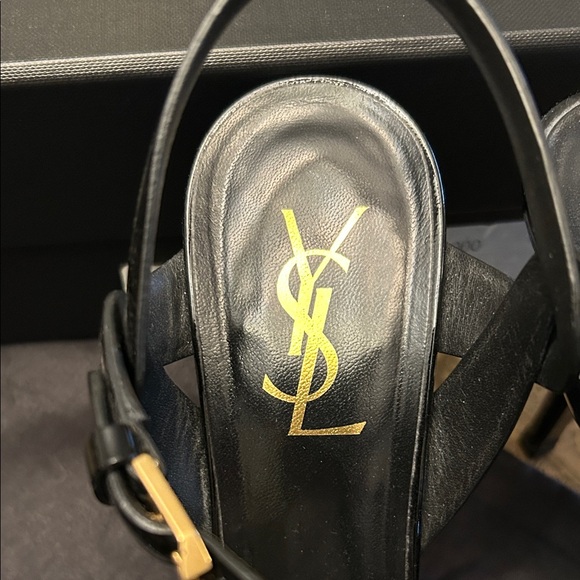 Authentic Saint Laurent YSL Black Patent Leather Tribute Heels Stiletto Pumps - Picture 2 of 16